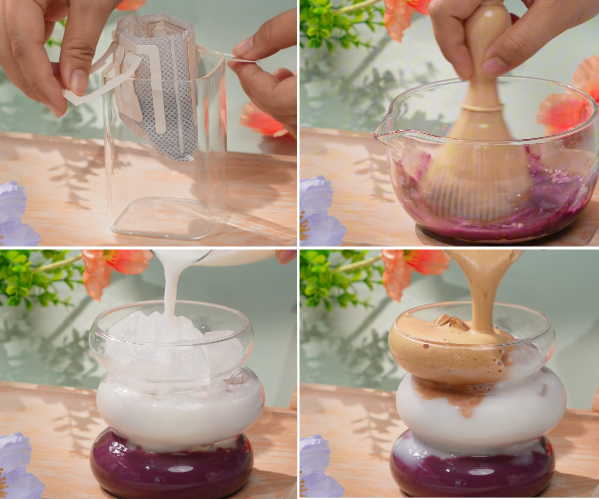 Goce Purple Sweet Potato Latte - Mix Coffee with Purple Sweet Potato Latte , An Addictive Recipe