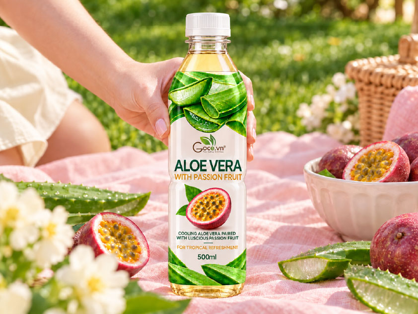 Passion fruit aloe vera drink 500ml - Goodprice Vietnam provides customized OEM/Private Label solutions.