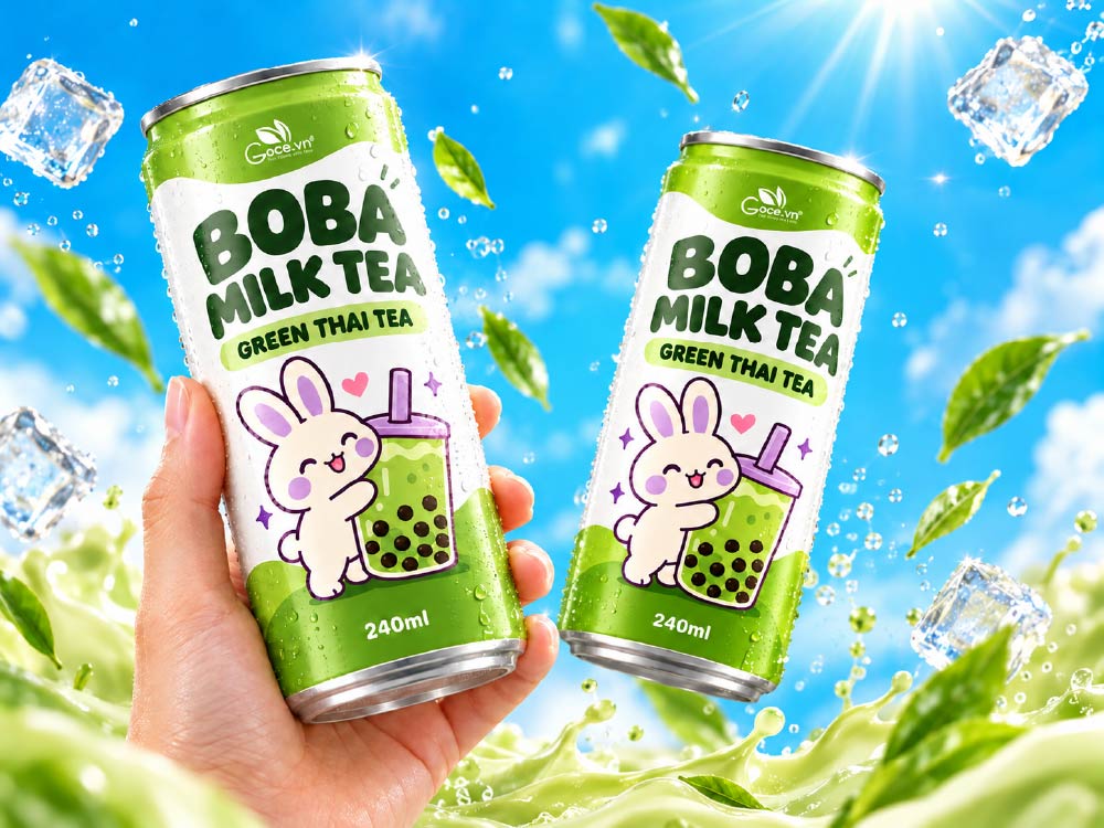 Thai green tea bubble milk tea 240ml - Goodprice Vietnam provides customized OEM/Private Label solutions.