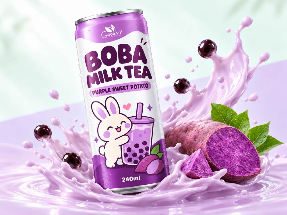 Purple sweet potato bubble milk tea 240ml - Goodprice Vietnam provides customized OEM/Private Label solutions.
