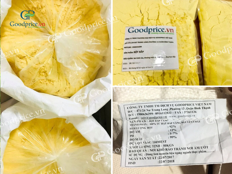 Quy c&aacute;ch đ&oacute;ng g&oacute;i bột bắp v&agrave;ng Goodprice