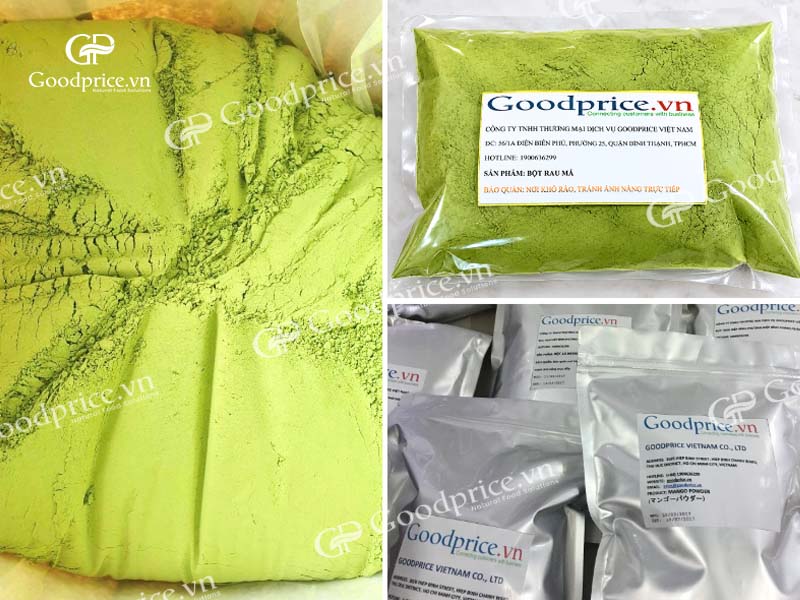 Quy c&aacute;ch đ&oacute;ng g&oacute;i bột rau m&aacute; tại Goodprice