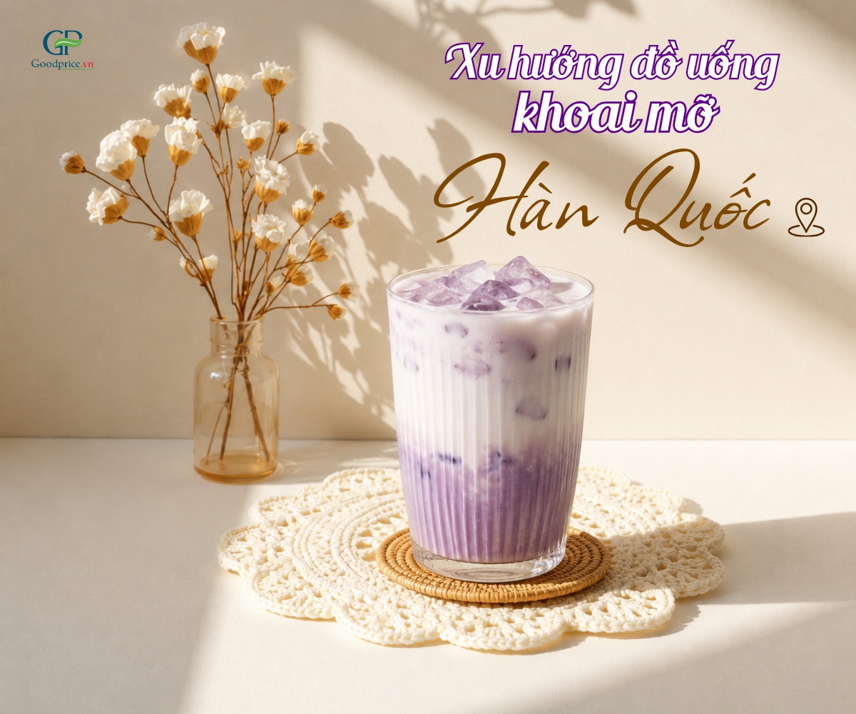 Ly đồ uống sữa khoai mỡ tím nhiều tầng với đá viên
