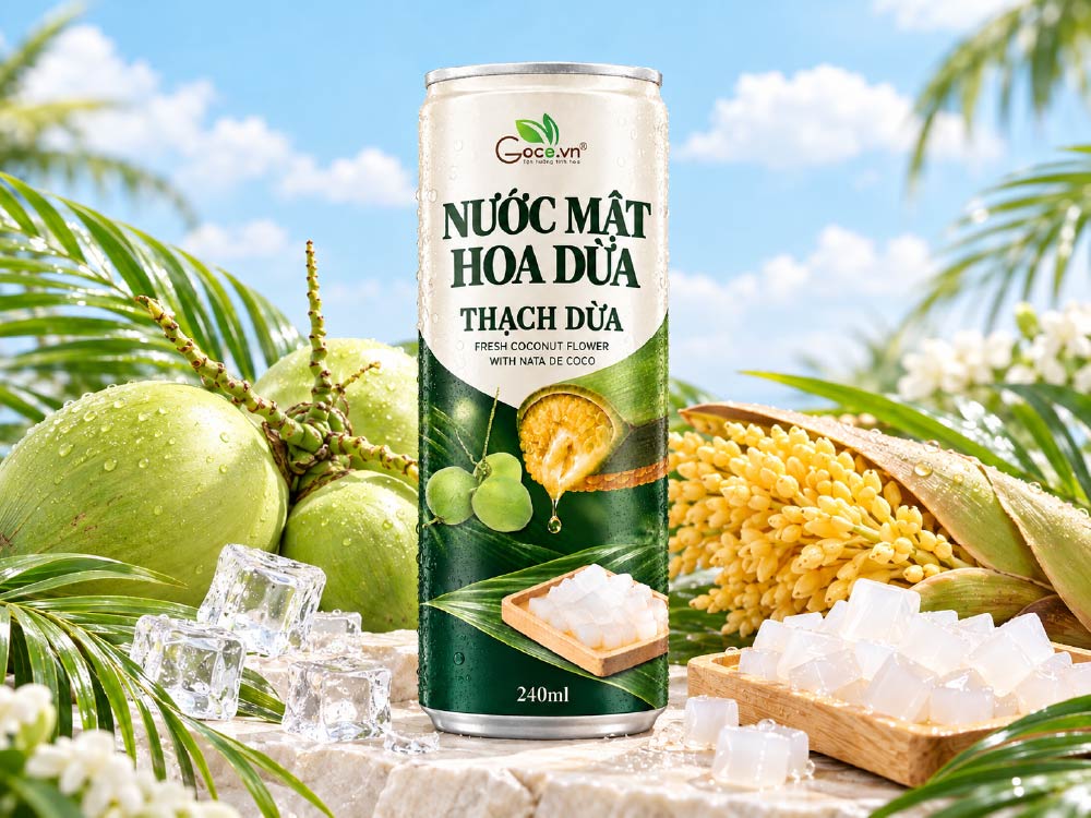 Nước mật hoa dừa thạch dừa 240ml - Goodprice Việt Nam cung cấp giải ph&aacute;p OEM/Private Label theo y&ecirc;u cầu