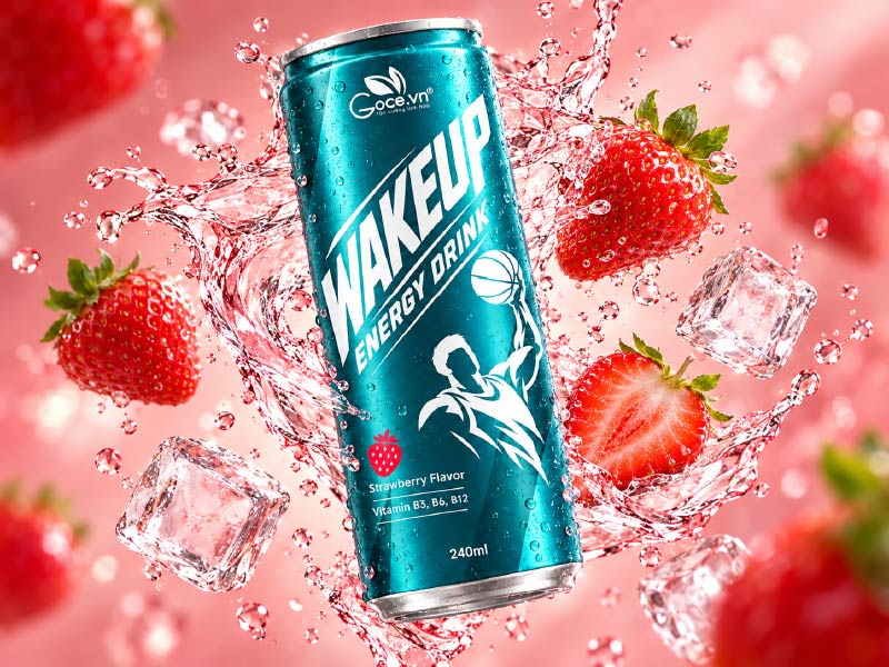 Wake Up strawberry energy drink 240ml - Goodprice Vietnam provides customized OEM/Private Label solutions.