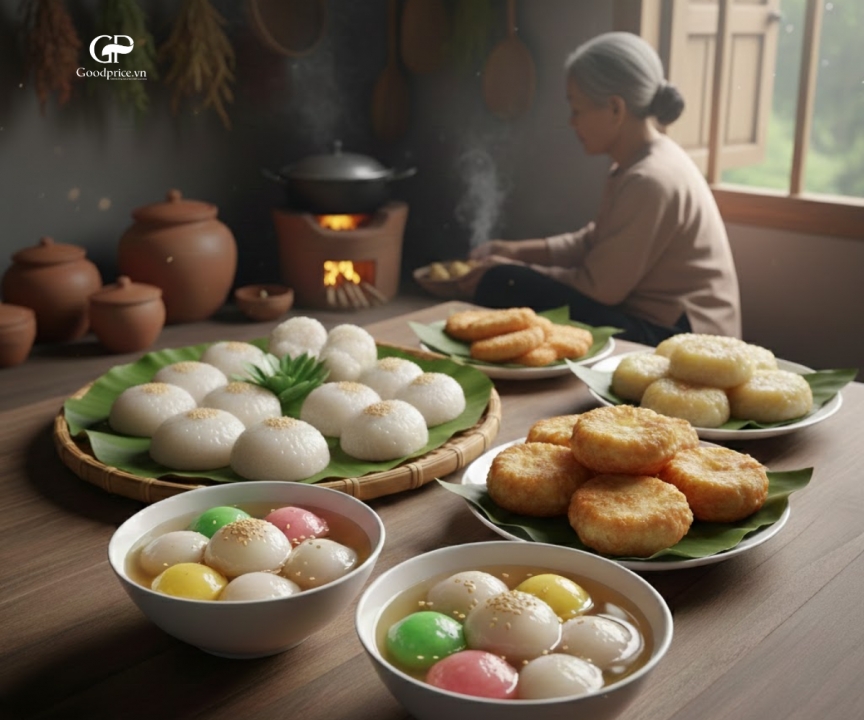 When New Year Arrives, the Whole Family Gathers Around Delicious Dishes Made from Glutinous Rice Flour