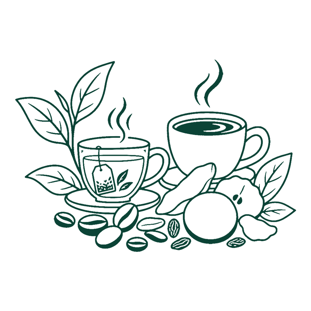 Tea, coffee and dried produce