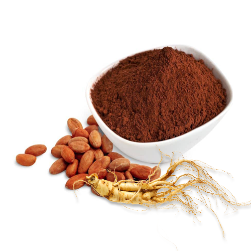 Cacao and ginseng powder