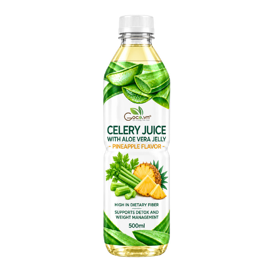 Nước cần tây thạch nha đam hương dứa 500ml