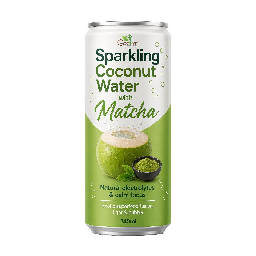 Nước Dừa Có Gas Kết Hợp Matcha