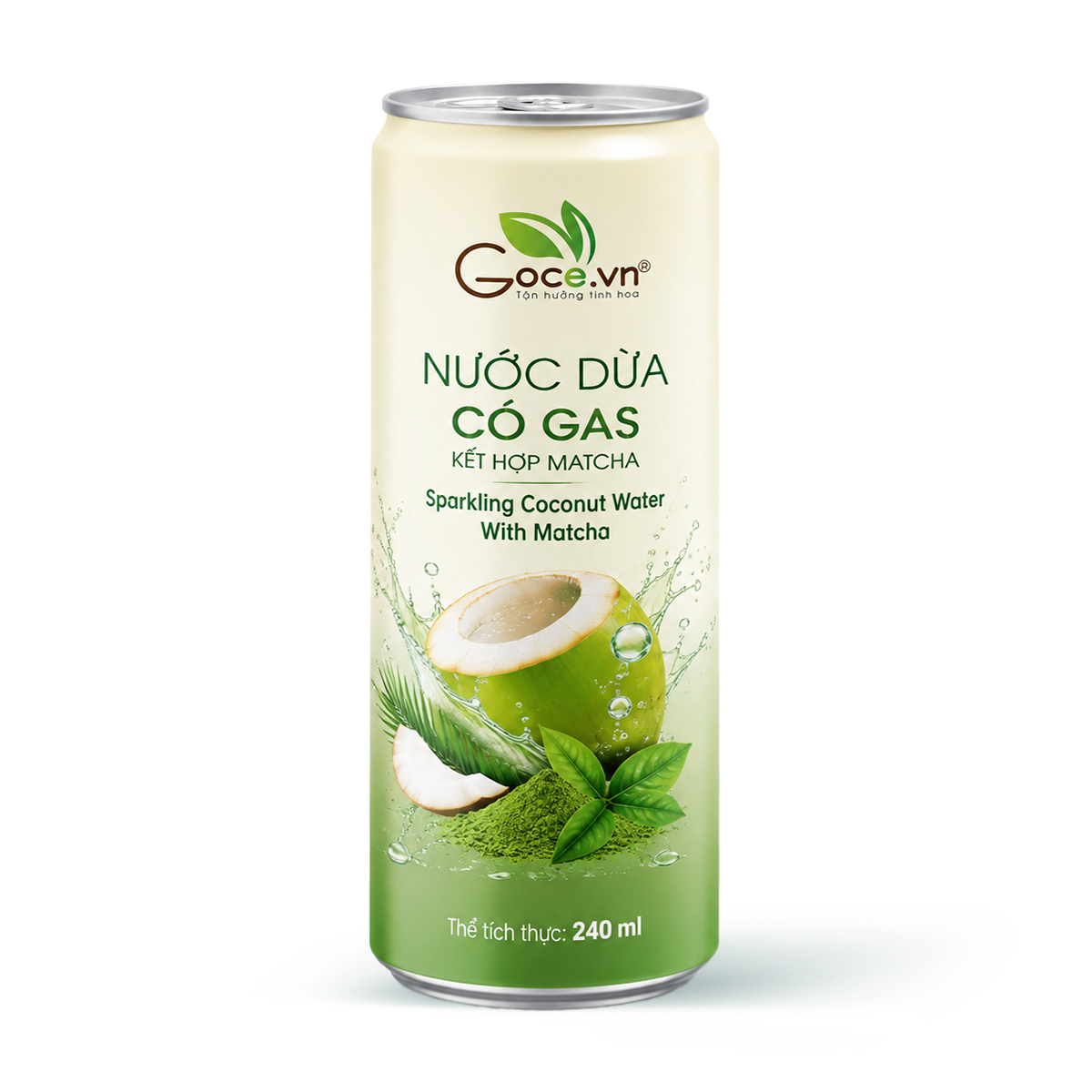 Sparkling Coconut Water With Matcha 