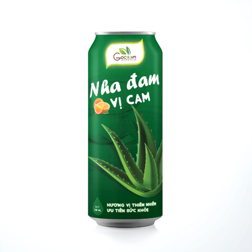 Nước Nha Đam Hương Cam Lon 330ml