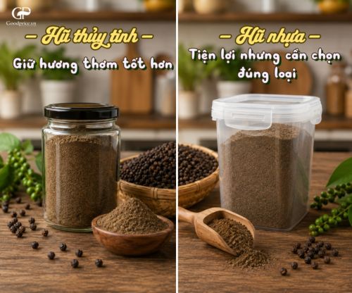 Bảo Quản Bột Tiêu Trong Hũ Thủy Tinh Hay Hũ Nhựa?